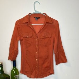 Stretchy burnt orange TracyM top